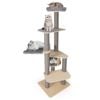 Costway 1.97m Cat Tree Tower W/detachable Mats Scratching Posts Grey