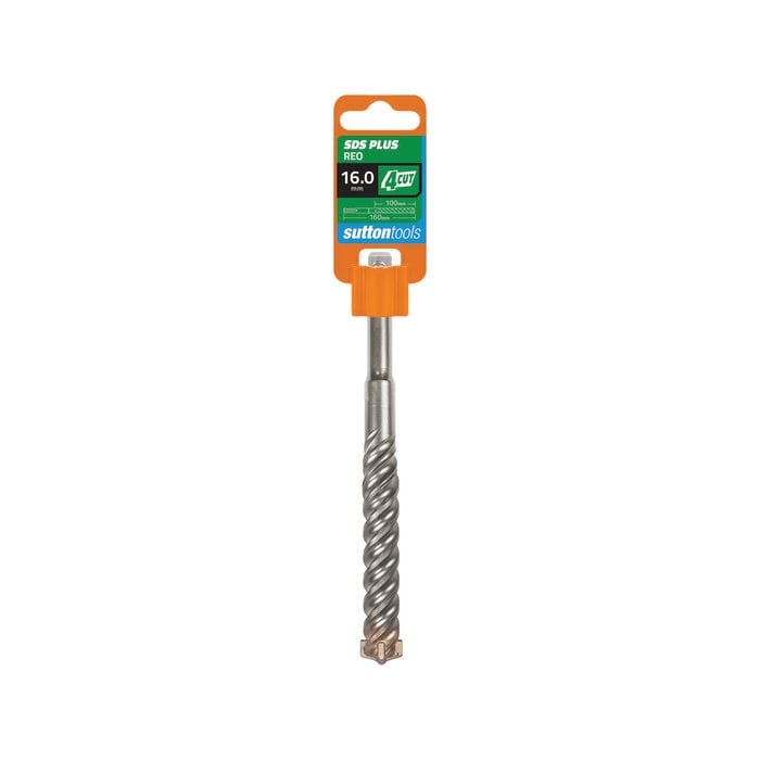 Sutton Tools 16 x 160mm 4 Cut SDS Plus Masonry Drill Bit