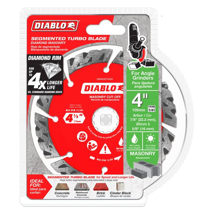 Diablo 105mm Diamond Segmented Turbo Masonry Cut Off Disc