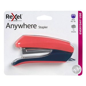 Rexel Anywhere 15 Sheets Half Strip Stapler Coral Home/office/work Stationery