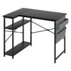 Levede L Shaped Gaming Desk with Storage Bag - Black