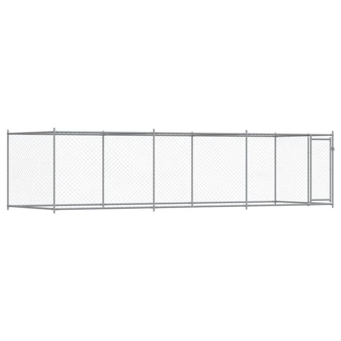 vidaXL Dog Cage with Door Dog Kennel Crate Animal House Grey Galvanised Steel