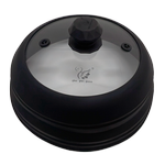 Microwave Vented Glass Cover and Multifunction Silicone Splatter Guard Lid - Black Large