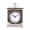 SS Collective Large Rectangle Faced Mantle Clock W/ Roman Numerals Silver