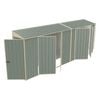Build-a-Shed 0.8 x 5.2 x 2.0m Green Tunnel Shed Tunnel Hinged Door Plus Double Hinged Side Doors