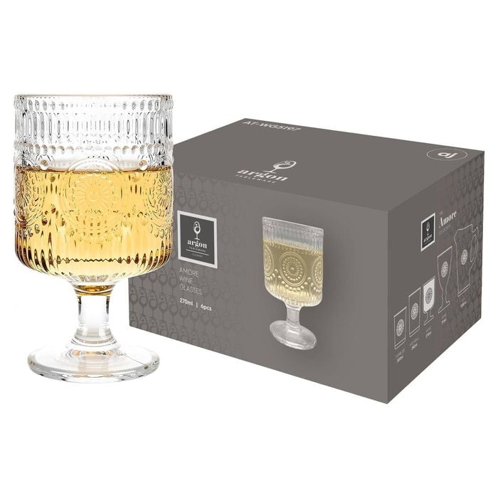 Argon Tableware Amore Ribbed Wine Glasses - 270ml - Pack Of 24
