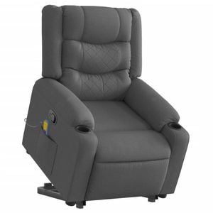 vidaXL Stand up Massage Recliner Chair Armchair Single Sofa Dark Grey Fabric