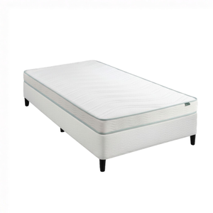 Zinus King Single White Fabric Bed Base & Bonnell Spring Mattress Set, Essential Inner Spring