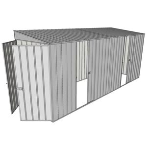 Build-a-Shed 1.5 x 4.5 x 2m Dual Single Sliding Side Door Skillion Shed - Zinc
