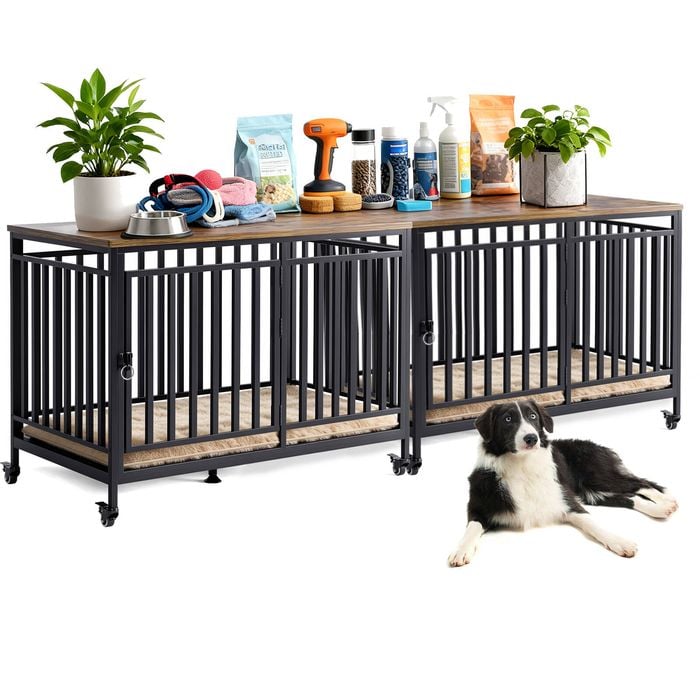 Advwin 2PCS Dog Crate Furniture Heavy Duty Dog Cage Sturdy Dog Kennel