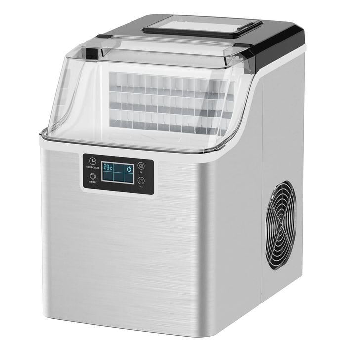 Advwin 20kg Ice Maker Machine Clear Cube Making Countertop Home Commercial Ice Cube Maker Machine Stainless Steel