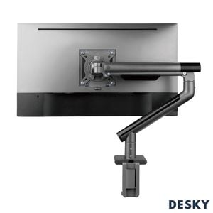 Desky Single Slim Aluminium Monitor Arm - Steel Grey