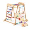 Advwin Kids Climbing Frame w/Slide and Swing Montessori Wooden Climbing Set w/ Monkey Bar and Rope Ladder