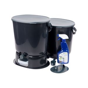 Skaza 15.3L Bokashi Organko Essential Set with Base - Pack of 2 - Black