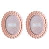 2PK Urban Resin/Wood Lotti Petal Oval Photo Picture Frame 5x7in 22x18cm Pink