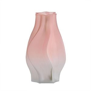 SOGA 25cm Pink Glass Vase – Hand-Blown Art