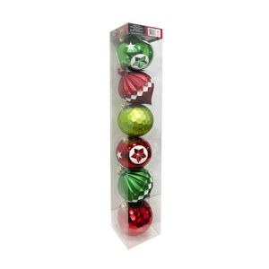 Deck The Halls Jumbo Bauble Ornament Pack 6