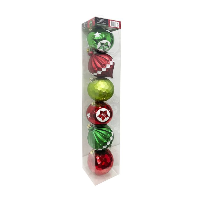 Deck The Halls Jumbo Bauble Ornament Pack 6