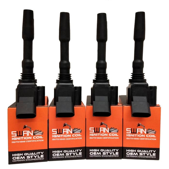 4-Pack SWAN Ignition Coils for Volkswagen Jetta, Passat, Polo & Tiguan