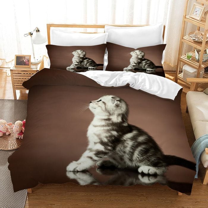 3D Cat Kitty Quilt Cover Set Bedding Set Pillowcases 25