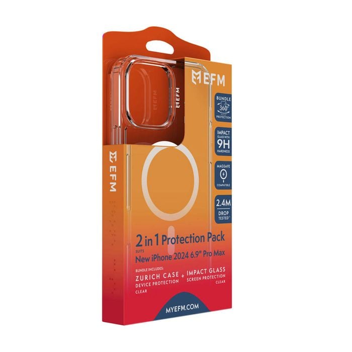 2pc EFM Zurich MagSafe Case & Impact Screen Protector Set for iPhone 16 Pro Max