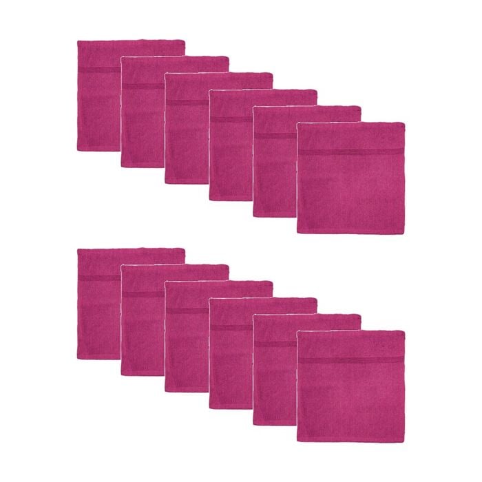 12PK Capri Soft Absorbent Facewash Bathroom Washcloth Towel 30x30cm Berry
