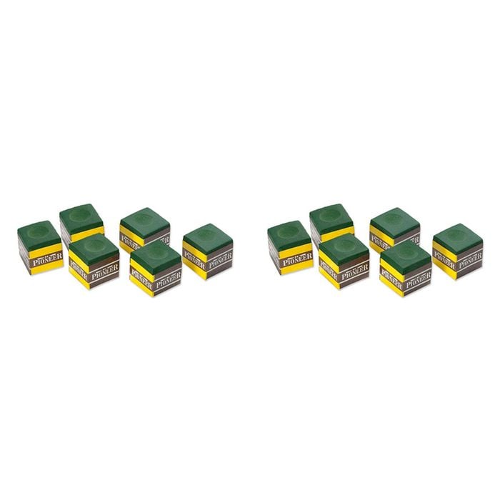 2x 6pc Formula Sports Pioneer Cue Chalk Square - Green
