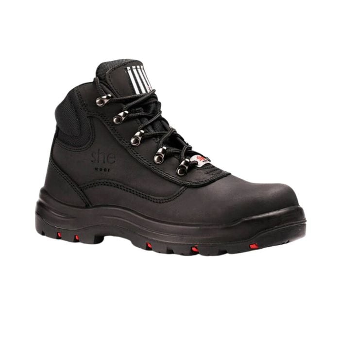 she wear Size 6/37 Black Does Womens Safety Workboots