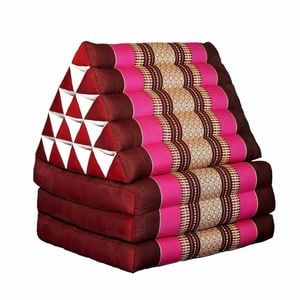 Jumbo Thai Triangle Pillow 3   Fold - Handmade Kapok Daybed Cushion | Fold-out Floor Mattress