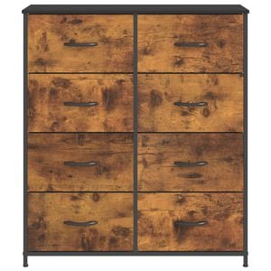 Ufurniture Chest of 8 Drawers Fabric Storage Cabinet Walnut Color