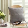 CottonMore Acrylic Knitted Cushion Cover Twisted Stripes Grey 45x45cm