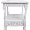 LVD Noosa Fir Wood Side Table Furniture 50x60cm - Rustic White