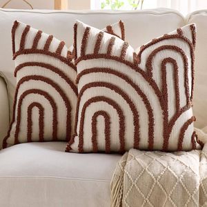 Gioia Casa 2-Pack Tufted Arch Cushion Covers 45cm x 45cm - Terracotta
