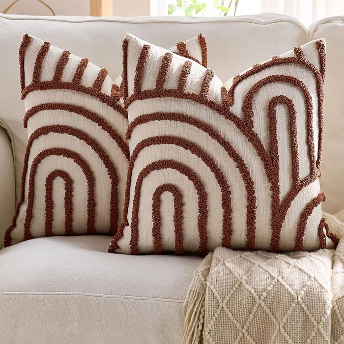 Gioia Casa 2-Pack Tufted Arch Cushion Covers 45cm x 45cm - Terracotta