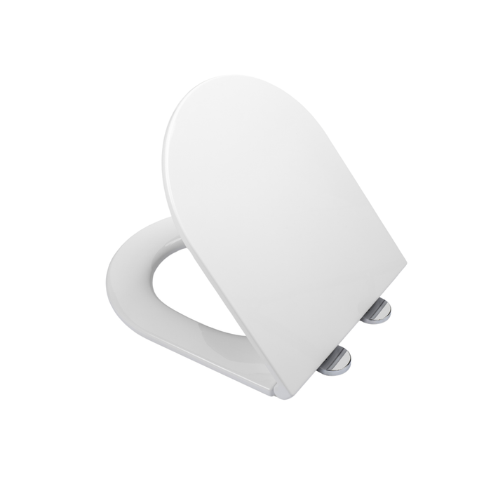 Croydex Flexi-Fix Kisdon Slimline Soft-Close White D-Shaped Toilet Seat
