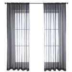 Windoware 120 x 213cm Black Coco Rod Pocket Curtain - 1 Pack