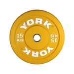 York 15KG Colour Rubber Olympic Bumper Plate Single