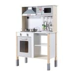 Keezi Kids Kitchen Pretend Play Set Wooden Cooking Cookware Childrens Toy - White