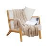SOGA Beige Diamond Pattern Knitted Throw Blanket