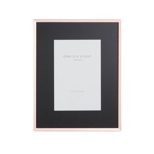 One Six Eight London Clara 6 X 4 Black / Rose Gold Glass Photo Frame