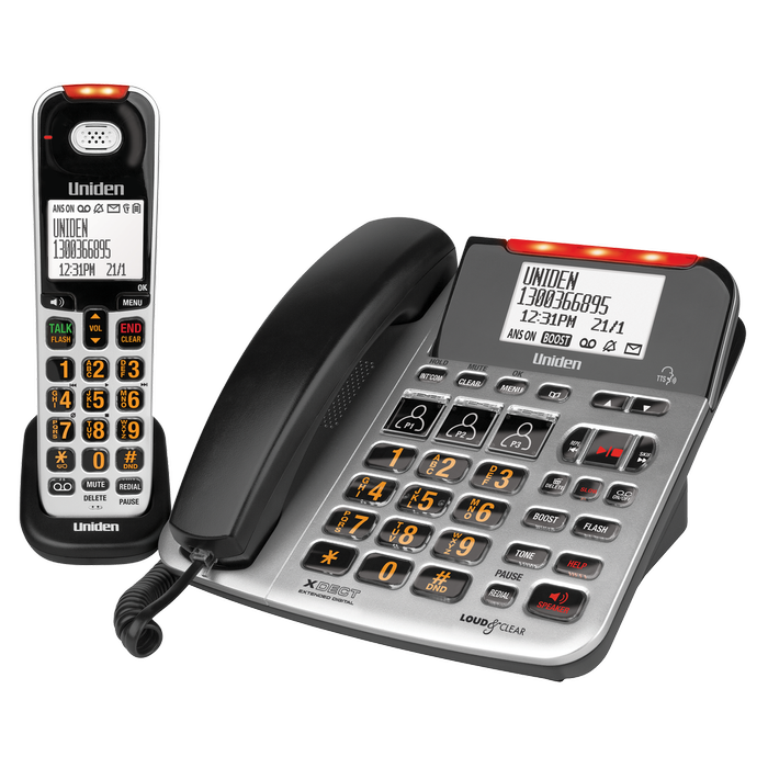 Uniden SSE47 + 1 Sight & Sound Enhanced Corded and Cordless Digital Phone System