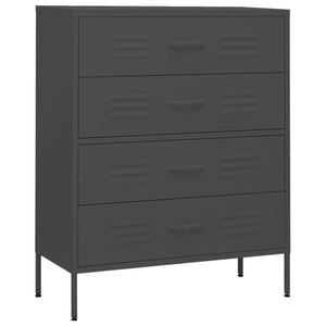 vidaXL Chest of Drawers Sideboard Living Room Filing Cabinet Anthracite Steel