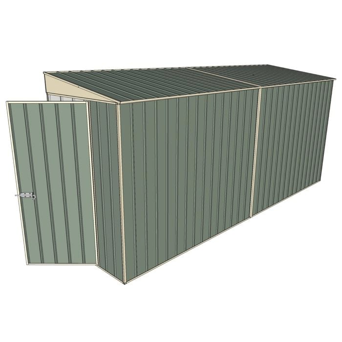 Build-A-Shed 1.2 x 4.5 x 2.0m Skillion No Side Doors Shed - Green