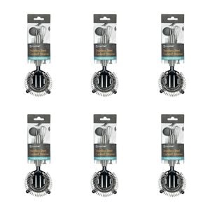 6PK Topchef Stainless Steel Cocktail Strainer Kitchen Utensil 21cm Silver