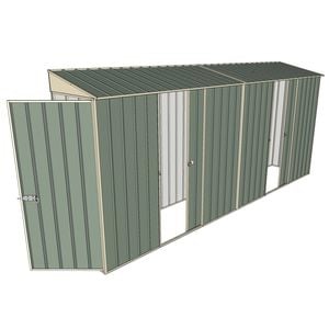 Build-a-Shed 0.8 x 4.5 x 2m Hinged Door Tunnel Shed With Double Sliding Side Doors - Green