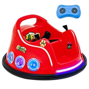 Costway Electric Kids Bumper Car 12v Ride On Toy W/bluetooth Red