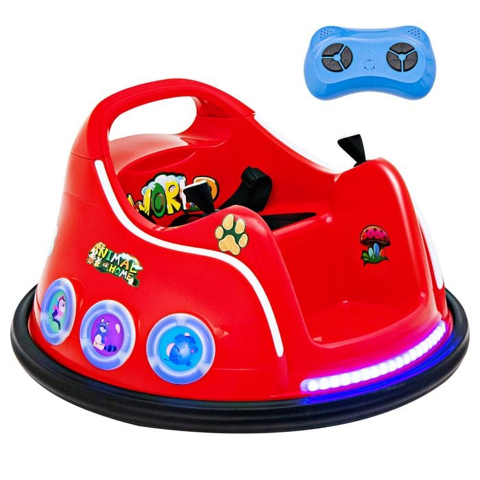 Costway Electric Kids Bumper Car 12v Ride On Toy W/bluetooth Red