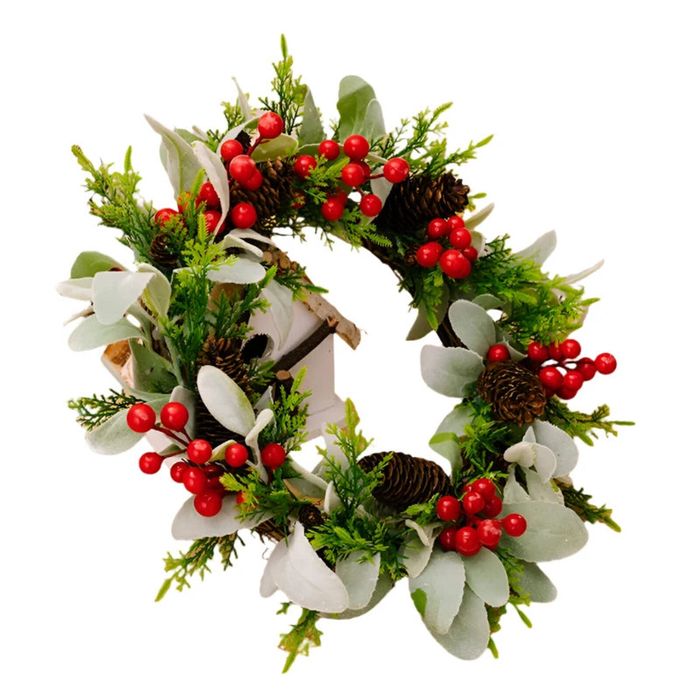 Christmas Wreath Simulated Garland Hanging Decor [Green]