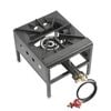 Dual ring LP Gas high pressure stockpot burner - L.P. Gas | Overall 465 x 760 x 440mm  Frame only 465 x 535 x 440mm | 33