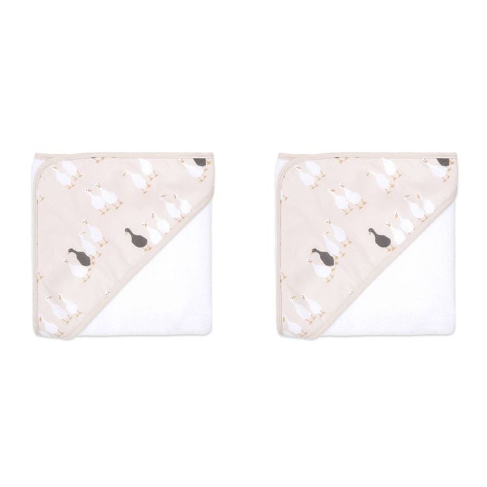 2PK Little Haven Cotton Hooded Goose Soft Baby Towel 76cm